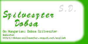 szilveszter dobsa business card